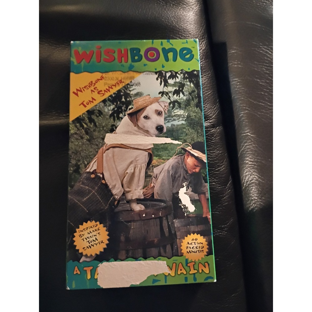 Wishbone A Tail in Twain VHS 1997 Tom Sawyer PBS Kids Vintage Lyrick Studios